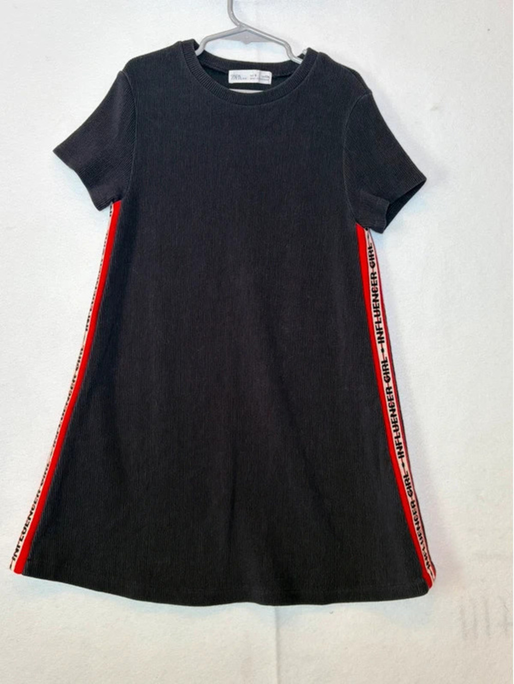 Zara Girls Navy Ribbed T-Shirt Dress Size 9 / 134